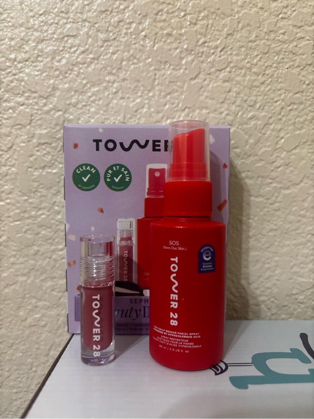 Sephora Beauty Insider Tower 28 ShineOn Lip Jelly & SOS Daily Rescue Spray NEW